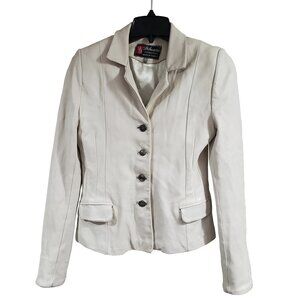 Dilander Off White Genuine Leather Jacket